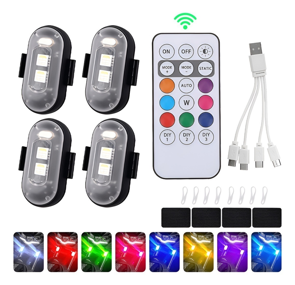 Drone Led Light - 4 Peças de Luzes Estroboscópicas LED