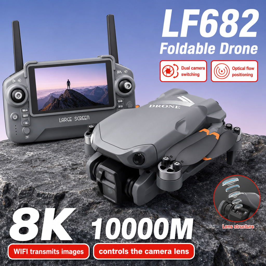 Drone Gimbal - Drone Aéreo LF682 com Câmeras Duplas