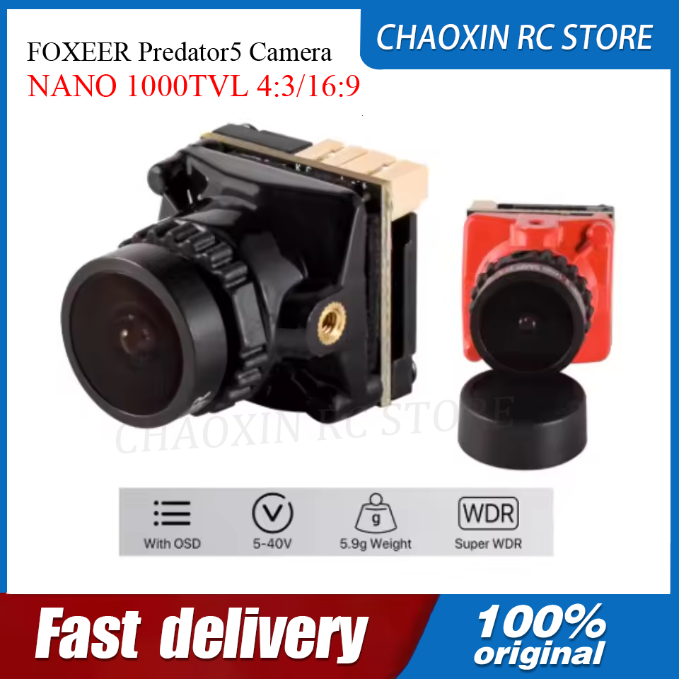 Drone Camera - FOXEER Predator5 Câmera NANO 1000TVL 4:3/16:9