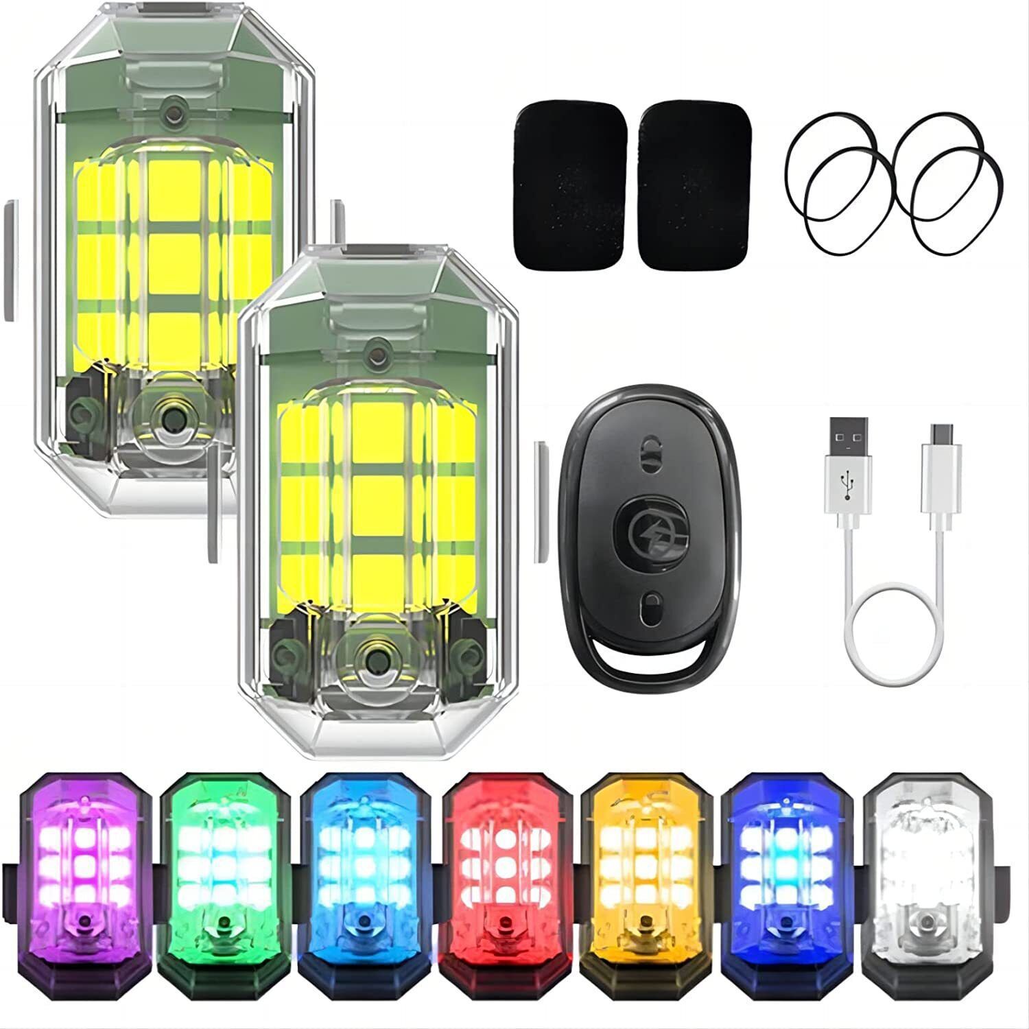 Drone Led Light - 1/2/4 Peças Luzes Remotas para Motocicletas,