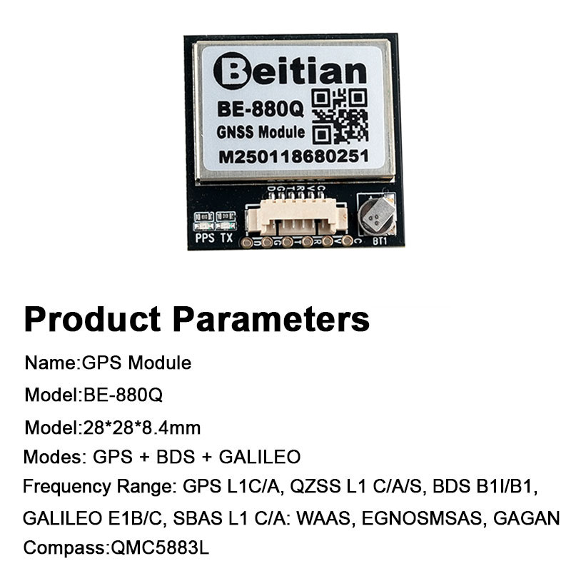 Módulo GNSS GPS BE-880Q com Ch - Drone Compass avaliação e preço