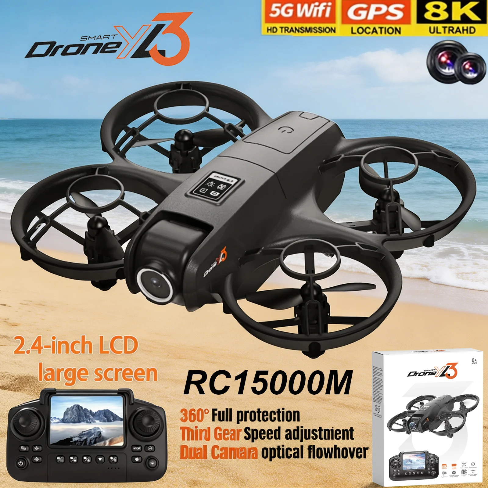 Novo Drone RC YL3 8K 1080P com - Drone Gps Mount avaliação e preço